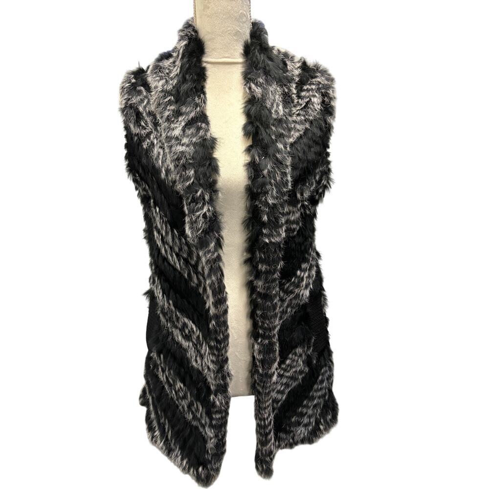 Marc Jacobs Fur Chevron Striped Vest